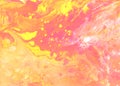 Abstract fluid art background. Yellow, orange, pink, red and white colors mix together. Beautiful creative print Royalty Free Stock Photo