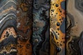 Abstract Fluid Art: Exploring Swirling Colors and Organic Forms in a Mesmerizing Visual Symphony of Brown, Gold, and Black Hues,