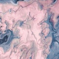 Abstract fluid art. Free flowing pink and gray paint. Marble background or texture