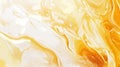 Abstract fluid art painting in acrylic paints, liquid marble texture background, swirling paints, golden yellow and