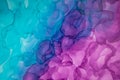 Abstract fluid art painting background in alcohol ink technique, mixture of magenta, purple and blue paints.