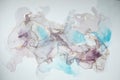 Abstract fluid art painting background in alcohol ink technique, mixture of magenta, purple and blue paints. Transparent Royalty Free Stock Photo