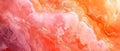 Abstract Fluid Art Painting In Orange, Pink And Coral Hues, Modern Marble Texture Royalty Free Stock Photo