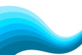 Abstract fluid blue ocean wave marine banner vector background illustration Royalty Free Stock Photo