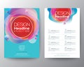 Abstract fluid circle shape with vivid colors gradient on aqua background. Template for Brochure, Flyer, Poster, leaflet, cover Royalty Free Stock Photo