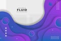 Abstract Fluid Clean White and Purple Background with Overlapped Layers