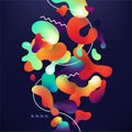 Abstract fluid colorful bubbles vector background