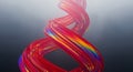 Abstract fluid curve with iridescent colors forming a dynamic background effect Royalty Free Stock Photo
