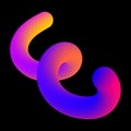 Abstract fluid curve shape. Gradient blend line icon. Creative design element. Vector