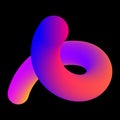 Abstract fluid curve shape. Gradient blend line icon. Creative design element. Vector