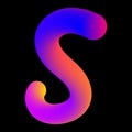 Abstract fluid curve shape. Gradient blend line icon. Creative design element. Vector