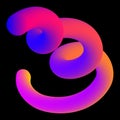 Abstract fluid curve shape. Gradient blend line icon. Creative design element. Vector