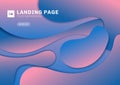 Abstract fluid curved or wavy geometric blue and pink gradient color background Royalty Free Stock Photo