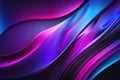 Abstract fluid 3d render holographic iridescent neon curved wave in motion dark background.