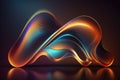 Abstract Fluid 3d Render Holographic Wave. Beaver Gradient Design for Banners, Backgrounds, Wallpapers. Generative Ai