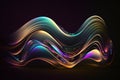 Abstract Fluid 3d Render Holographic Wave. Byzantium Gradient Design for Banners, Backgrounds, Wallpapers. Generative Ai