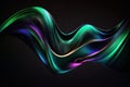 Abstract Fluid 3d Render Holographic Wave. Green Sheen Gradient Design for Banners, Backgrounds, Wallpapers. Generative Ai