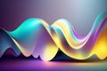 Abstract Fluid 3d Render Holographic Wave. Lemon Glacier Gradient Design for Banners, Backgrounds, Wallpapers. Generative Ai