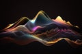 Abstract Fluid 3d Render Holographic Wave. Mountain Meadow Gradient Design for Banners, Backgrounds, Wallpapers. Generative Ai