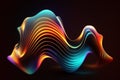 Abstract Fluid 3d Render Holographic Wave. Rust Gradient Design for Banners, Backgrounds, Wallpapers. Generative Ai