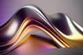 Abstract Fluid 3d Render Holographic Wave. Silver Gradient Design for Banners, Backgrounds, Wallpapers. Generative Ai