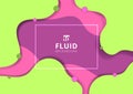 Abstract fluid dynamic style banner web design green and pink bright color background. Creative liquid for poster, web, landing,