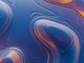 Abstract fluid dynamics with blue and orange swirls Royalty Free Stock Photo
