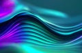 Abstract fluid render holographic iridescent neon curved wave