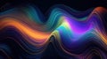 Abstract fluid iridescent holographic neon curved wave in motion colorful background 3d render. Gradient design element for Royalty Free Stock Photo