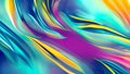 Abstract fluid iridescent holographic neon in motion colorful background 3d render. Gradient design, wallpaper Royalty Free Stock Photo