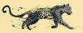 Abstract Fluid Leopard Running in Motion Royalty Free Stock Photo