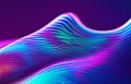 Abstract fluid render holographic iridescent neon curved wave