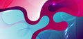 Abstract fluid shape blue and pink gradient background with wave line element Royalty Free Stock Photo