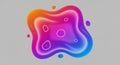 Abstract fluid shape on a gray background with a gradient transition from orange to Royalty Free Stock Photo