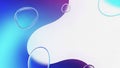Abstract Fluid Shapes and Bubbles with Blue and Purple Gradient Background clean Royalty Free Stock Photo