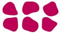 Organic Pink blobs irregular shape. Abstract fluid shapes vector set, simple water forms.