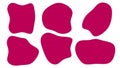 Organic Pink blobs irregular shape. Abstract fluid shapes vector set, simple water forms.