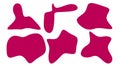 Organic Pink blobs irregular shape. Abstract fluid shapes vector set, simple water forms.