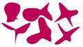 Organic Pink blobs irregular shape. Abstract fluid shapes vector set, simple water forms.
