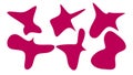 Organic Pink blobs irregular shape. Abstract fluid shapes vector set, simple water forms.