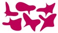 Organic Pink blobs irregular shape. Abstract fluid shapes vector set, simple water forms.