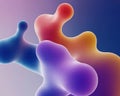 Abstract Fluid Shapes with Vibrant Gradient Blending in a Softly Lit Composition Featuring Organic Forms in Blue Purple Orange and Royalty Free Stock Photo