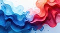 Abstract fluid waveforms in vibrant hues of blue and red, featuring a dynamic interplay of color and texture, creating a visually Royalty Free Stock Photo