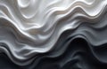 Abstract fluid waves of white grey and black silk fabric flow creating a luxurious satin texture background. Smooth material Royalty Free Stock Photo