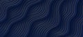 Abstract fluid wavy shape on dark navy blue background, Golden lines decorate. Luxury layered curve pattern design. You can use Royalty Free Stock Photo