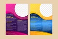 Abstract flyer template with example of headline is Learn from the best instructors