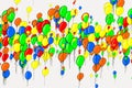 Abstract flying balloons illustrations background. Cartoon, concept, party & graphic. Royalty Free Stock Photo