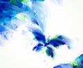 Abstract butterfly with blue and cyan blots Royalty Free Stock Photo