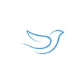 Abstract Flying dove silhouette logo elegant design vector. Dove or pigeon cosmetics fashion. Perfect concept bird icon