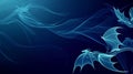 Abstract flying dragons on a dark blue background. Generative Ai Royalty Free Stock Photo